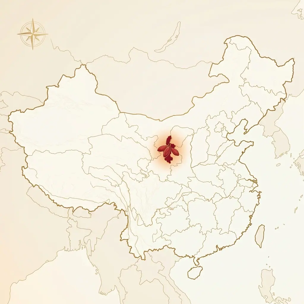 Bản đồ vùng nguyên liệu Ninh Hạ, Trung Quốc